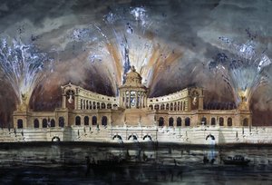 Tűzijáték, 1800-1850 körül (rajz) alkotó: Claude Ruggieri