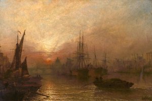 A Temze medencéje, a londoni Silent Highway felett, 1890