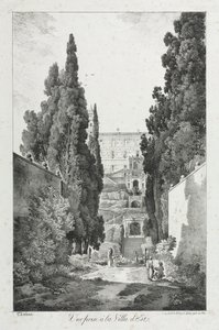 Kilátás: Villa dEste, Tivoli, 1817.