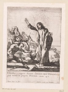 Krisztus megvált két megszállottat a démonoktól Miracula Domini Nostri Jesu Christi (sorozat címe) Krisztus csodái (sorozat címe) alkotó: Claude Vignon