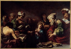 Jézus az orvosok között. Claude Vignon (1593-1670) festménye
