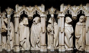 Kemény Fülöp (1342-1404) sírjának bűnbánói Claus Sluter (1350-1406) szobra XV. Dijon, Szépművészeti Múzeum
