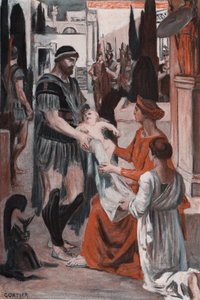 Hector és Andromaque búcsúja. Clement Gontier (1876-1918) illusztrációja Homere „The Ilias” (Omero) című művéhez. Paris, Henri Laurens