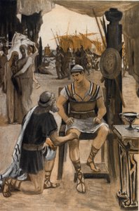 Priamosz Rachete fiának (Hektornak) Achilles testét birtokolja. Clement Gontier (1876-1918) illusztrációja Homere „The Ilias” (Omero) című művéhez. Paris, Henri Laurens