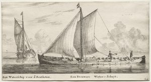 Különféle hajók és Amszterdam kilátásai (Verscheÿde Schepen en Gesichten van Amstelredam), II. rész: A Soutketen felé tartó vízihajó. Egy Brewer