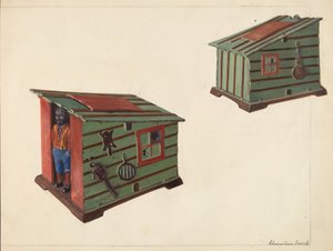 Bank: Játéképület figurával alkotó: Clementine Fossek
