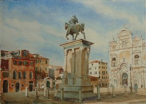 Colleone, Téli reggel, 2020 (akvarell)