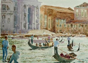 Salute, Evening Rush-Hour, 2020 (watercolour)