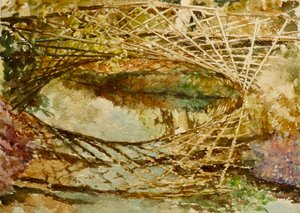 The Kingfisher Bridge, Autumn Colours, 2021 (watercolour)