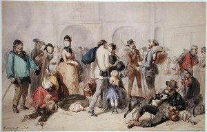 A régi lyoni pályaudvar forgalma, 1873 (wc, papír)