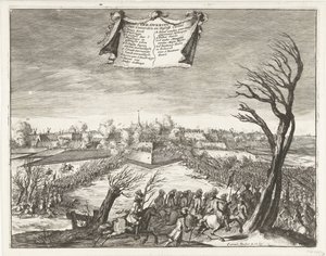 Coevorden lerohanása és elfoglalása 1672. december 30-án Coevorden és Deßelfs Casteel meghódítása (cím a tárgyon) alkotó: Coenraet Decker