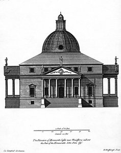 A Mereworth-kastély domborzata, H. Hulsbergh metszete, 1722-24