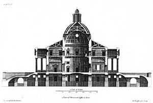A kenti Mereworth kastély metszete, H. Hulsbergh, 1722-24 körül