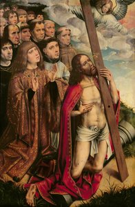 Krisztus, a közbenjáró Szép Fülöp (1478-1506) és kíséretével, bal oldali tábla egy oltárképről (lásd még: 223221)