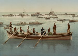 Hajósok, Jaffa, Izrael, 1890-1906 körül (fényképnyomat) alkotó: Company Photoglob