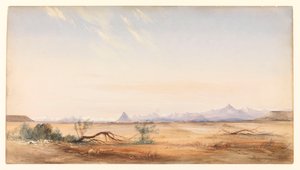 Az Andok Kordillerái, ahogyan a Mystery Plainről, Santa Cruz közelében látszik, 1878 körül (akvarell)