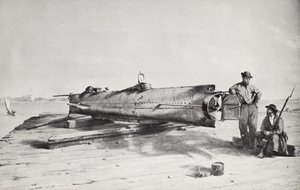 Konföderációs tengeralattjáró, Hunley (litho)