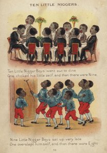 Mondóka: Tíz kis fekete gyerek (chromolitho)