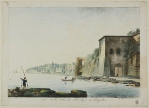 Nápoly Posilipo partvonalának látképe, a Views of Italy (Nápoly, Olaszország) című kiadványból alkotó: Constant Bourgeois