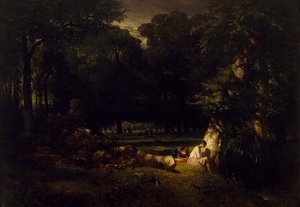 A fürdőzők (Tirtás az erdőben), 1842 alkotó: Constant Emile Troyon