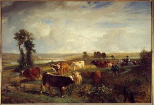 Kilátás Suresnes (Hauts de Seine) magaslatáról. Constant Troyon festménye (1810-1865) alkotó: Constant Emile Troyon
