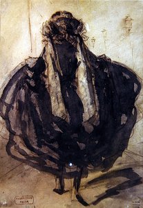 Egy fiatal, divatos lány alkotó: Constantin Guys