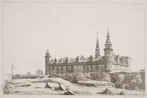 Dán: Kronborg az északnyugati oldalról nézve alkotó: Constantin Hansen