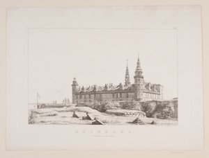 Dán: Kronborg az északnyugati oldalról nézve alkotó: Constantin Hansen