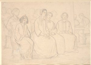 Hagesben Høyen előadása alatt alkotó: Constantin Hansen