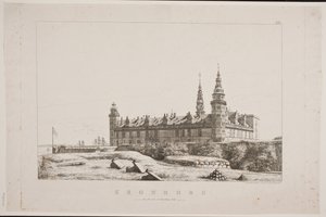 Kronborg északnyugati oldalról nézve alkotó: Constantin Hansen