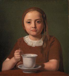 Egy kislány, Elise Købke portréja csészével előtte, 1850