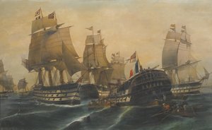 A trafalgari csata alkotó: Constantinos Volanakis