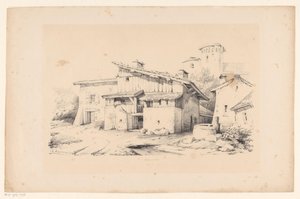 Házak és torony A táj (sorozat címe) alkotó: Constantinus Cornelis Huysmans