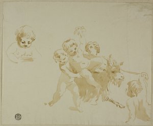 Putti játszik kecskével