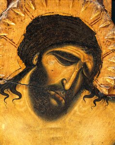 Jézus szenvedő arca, Coppo di Marcovaldo feszületének részlete (kb. 1220-1276 után)