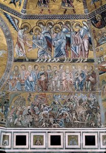 Az utolsó ítélet le A Sátán felemészti az átkozottak lelkét - Részlet a mozaikokból, 1270 körül