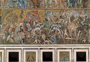 Az utolsó ítélet (Az ördög megeszi az elkárhozottak lelkét) - Részlet a mozaikokból, 1270 körül