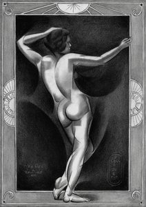 Art deco stílusú meztelen alak alkotó: Corné Akkers