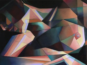 Színes, geometrikus akt alkotó: Corné Akkers