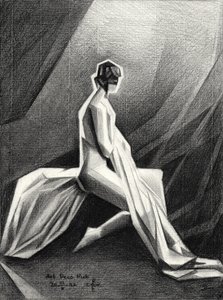 Drapírozott art deco-szobor alkotó: Corné Akkers