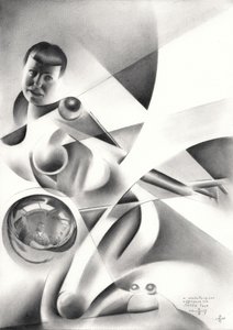 Geometrikus női tükörkép alkotó: Corné Akkers