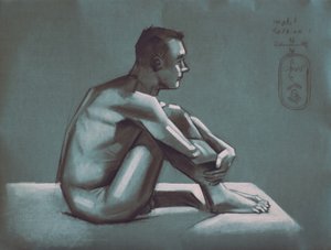 Elgondolkodó férfi alak alkotó: Corné Akkers