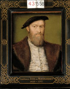 Connetable Anne Duc Montmorency portréja (1493 - 1567). Corneille De Lyon flamand festménye (Corneille de The Hague) (1500/1510-1574)