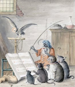 Macskakoncert (metszet) alkotó: Cornelis (after) Saftleven