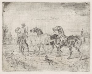 Lovasok lovakkal alkotó: Cornelis Albertus Johannes Schermer