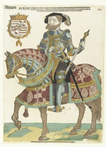 Adriaen de Croy portréja lóháton alkotó: Cornelis Anthonisz. (manner of)