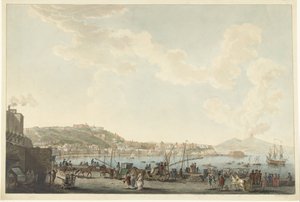 Kilátás Nápoly kikötőjére alkotó: Cornelis Apostool