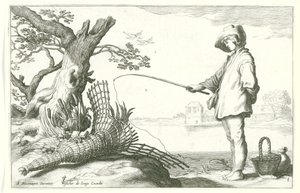 A fiatal halász Négy pásztorjelenet (sorozat címe) alkotó: Cornelis Bloemaert (II) (possibly)