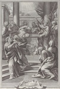 Szent Pál prédikál Athénban, 1679. alkotó: Cornelis Bloemaert