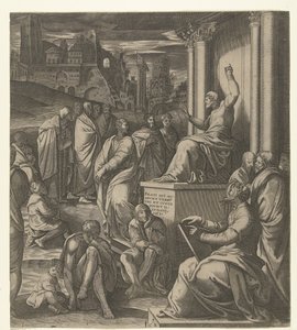 Krisztus prédikál az embereknek alkotó: Cornelis Bos (possibly)